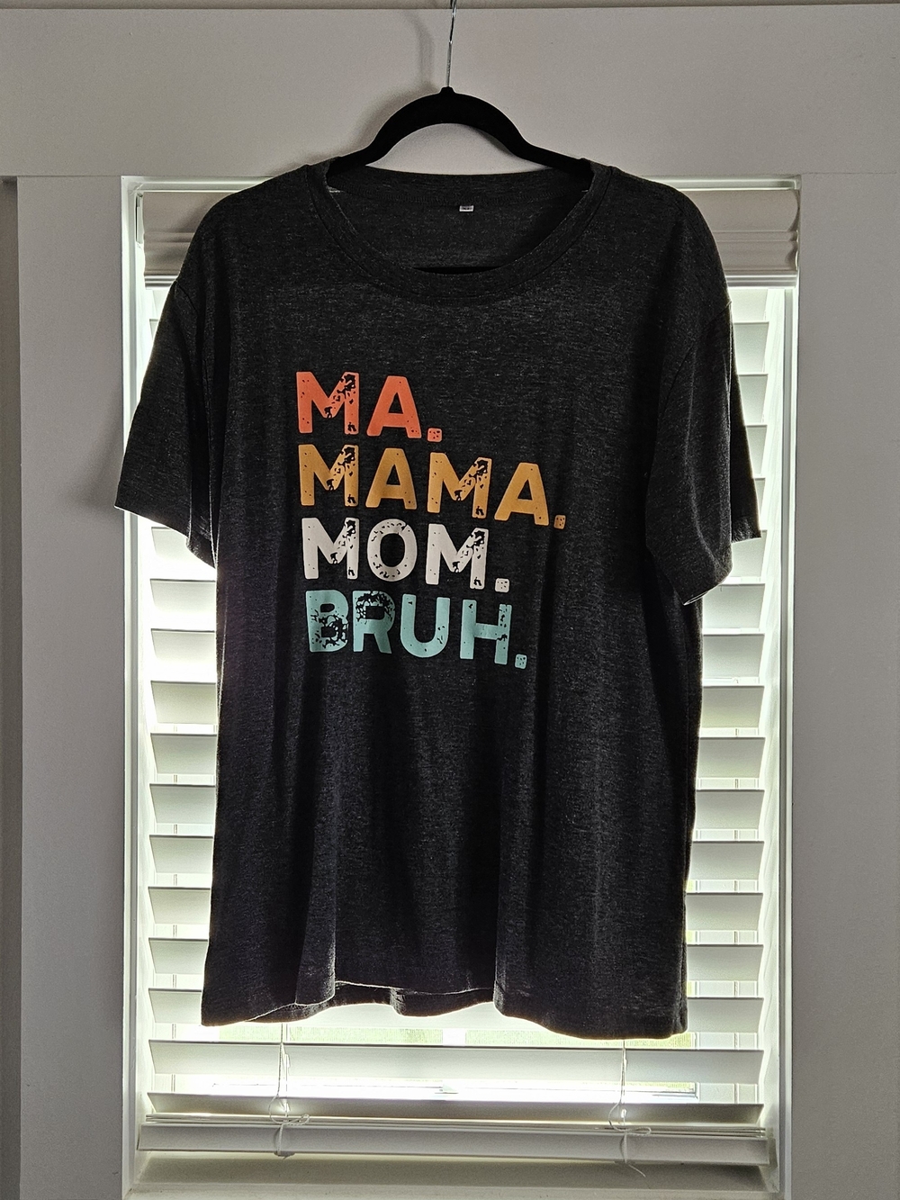 Women's Black Graphic Tee - 'MA. MAMA. MOM. BRUH.'